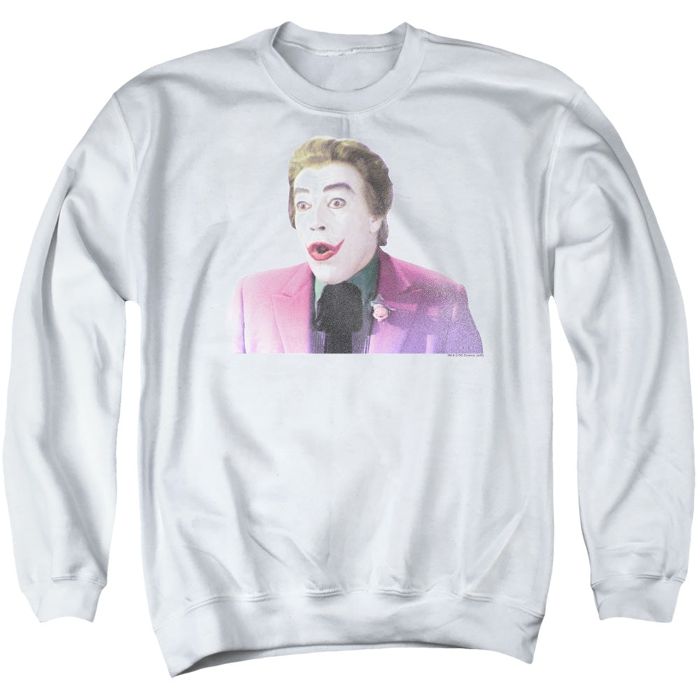 Batman Classic Tv Thrilled Mens Crewneck Sweatshirt White