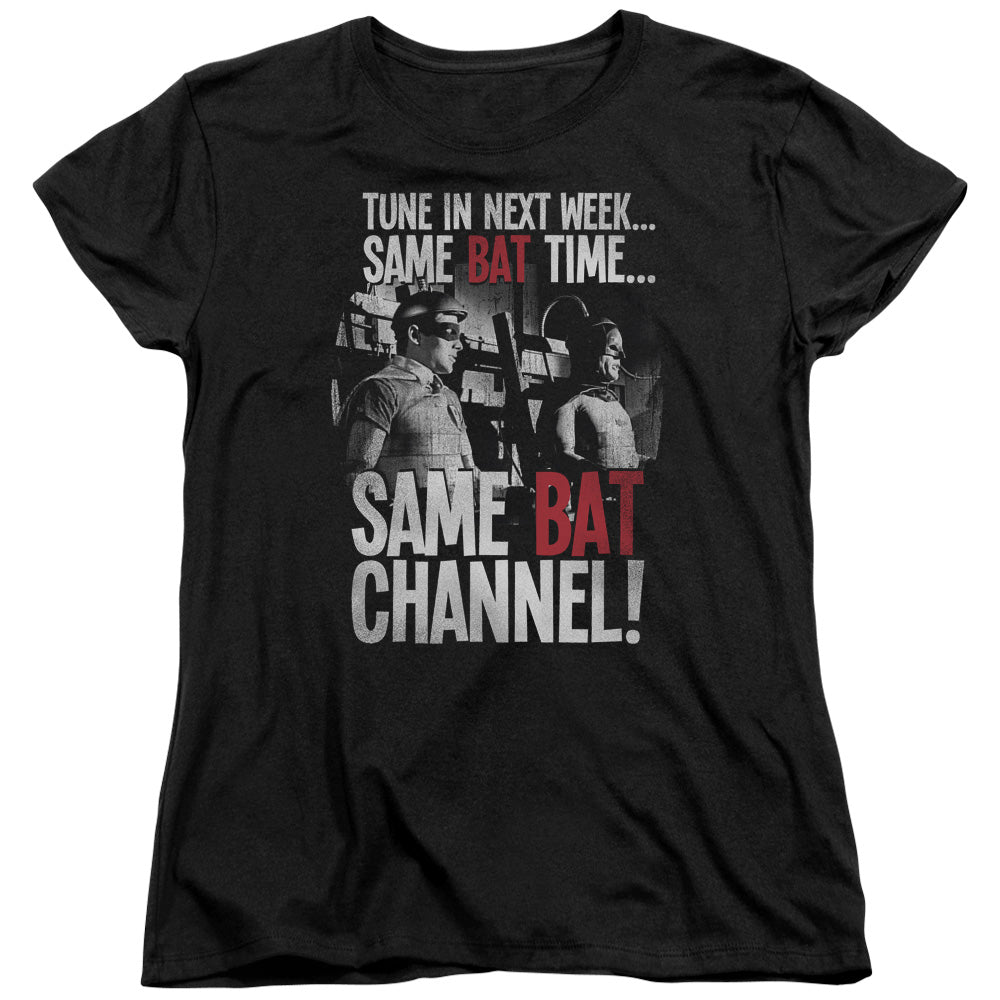 Batman Classic Tv Bat Channel Womens T Shirt Black