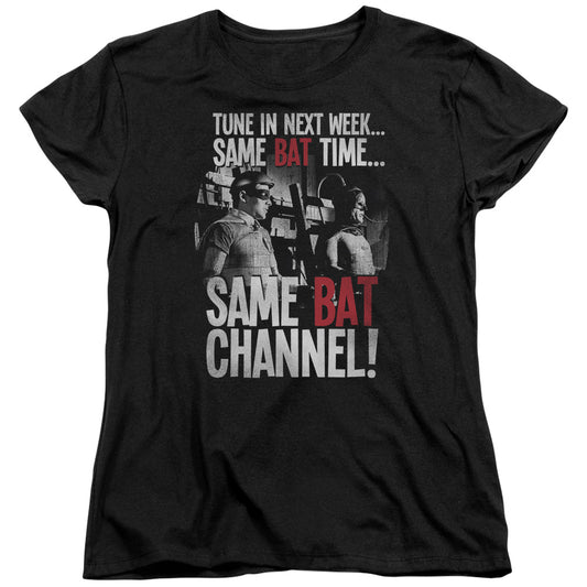 Batman Classic Tv Bat Channel Womens T Shirt Black