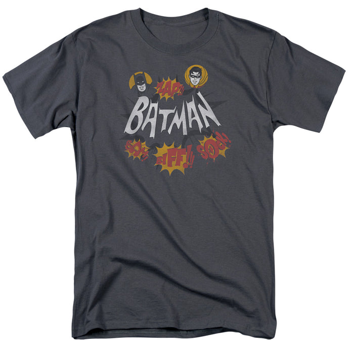 Batman Classic TV Sound Effects Mens T Shirt Charcoal