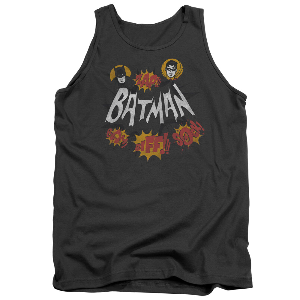 Batman Classic Tv Sound Effects Mens Tank Top Shirt Charcoal