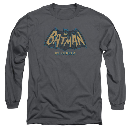 Batman Classic Tv In Color Mens Long Sleeve Shirt Charcoal