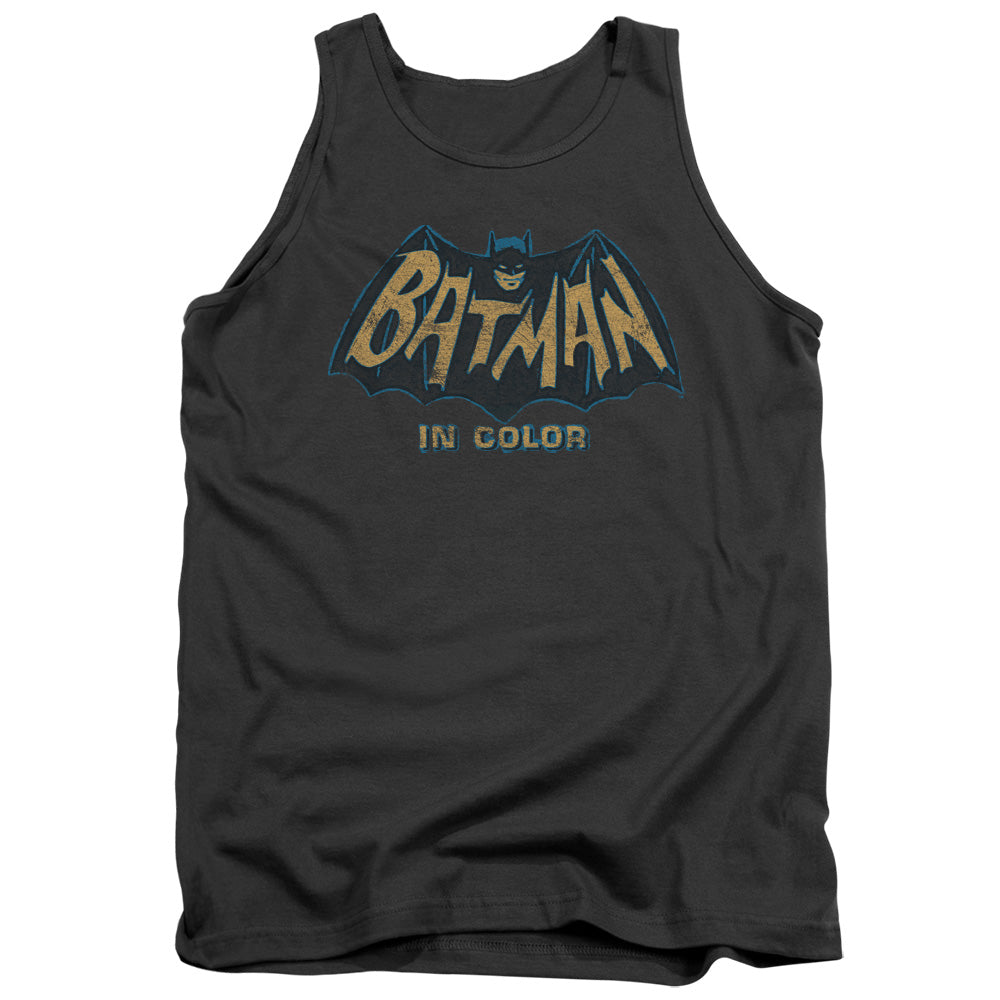 Batman Classic Tv In Color Mens Tank Top Shirt Charcoal