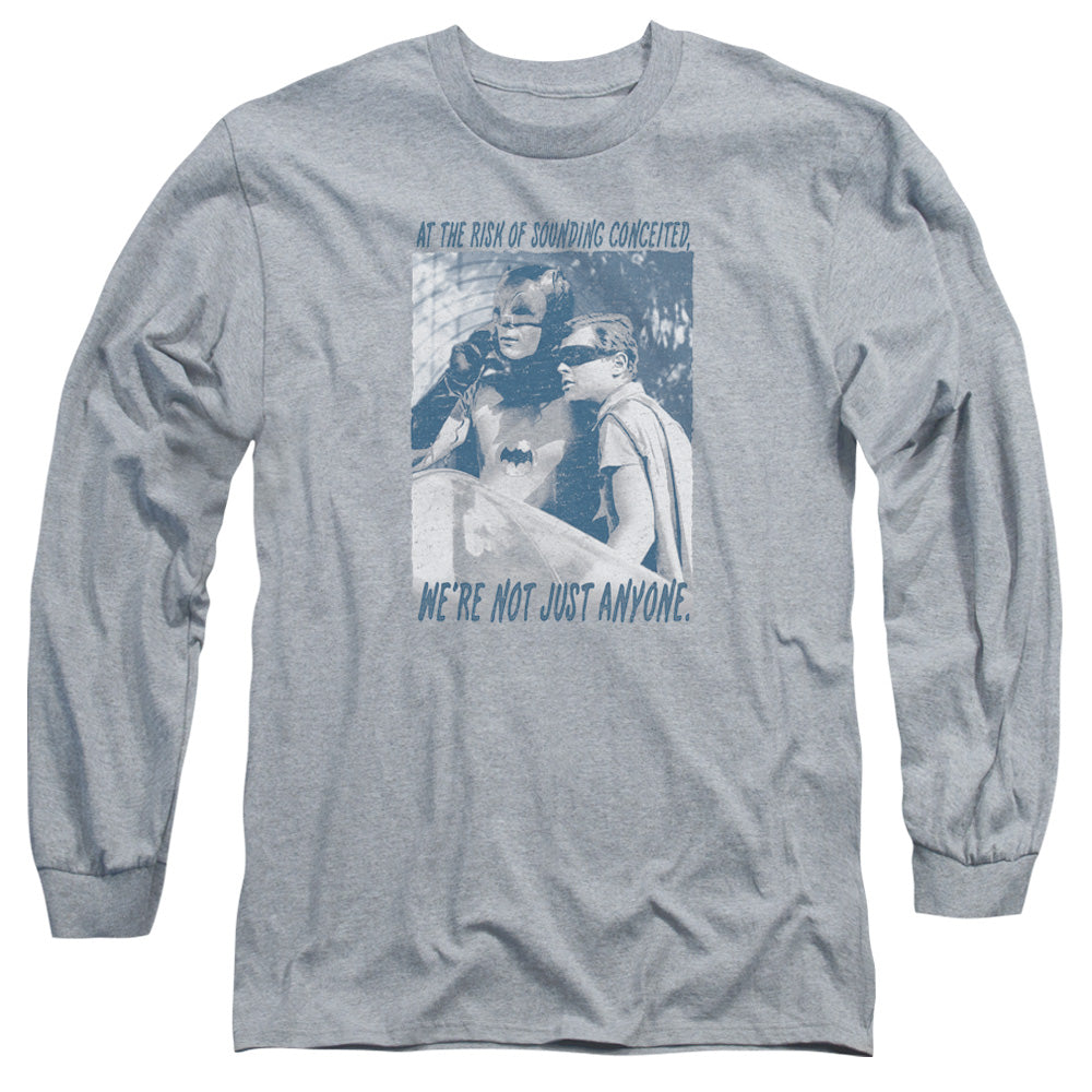 Batman Classic Tv Boogie Nights Mens Long Sleeve Shirt Athletic Heather