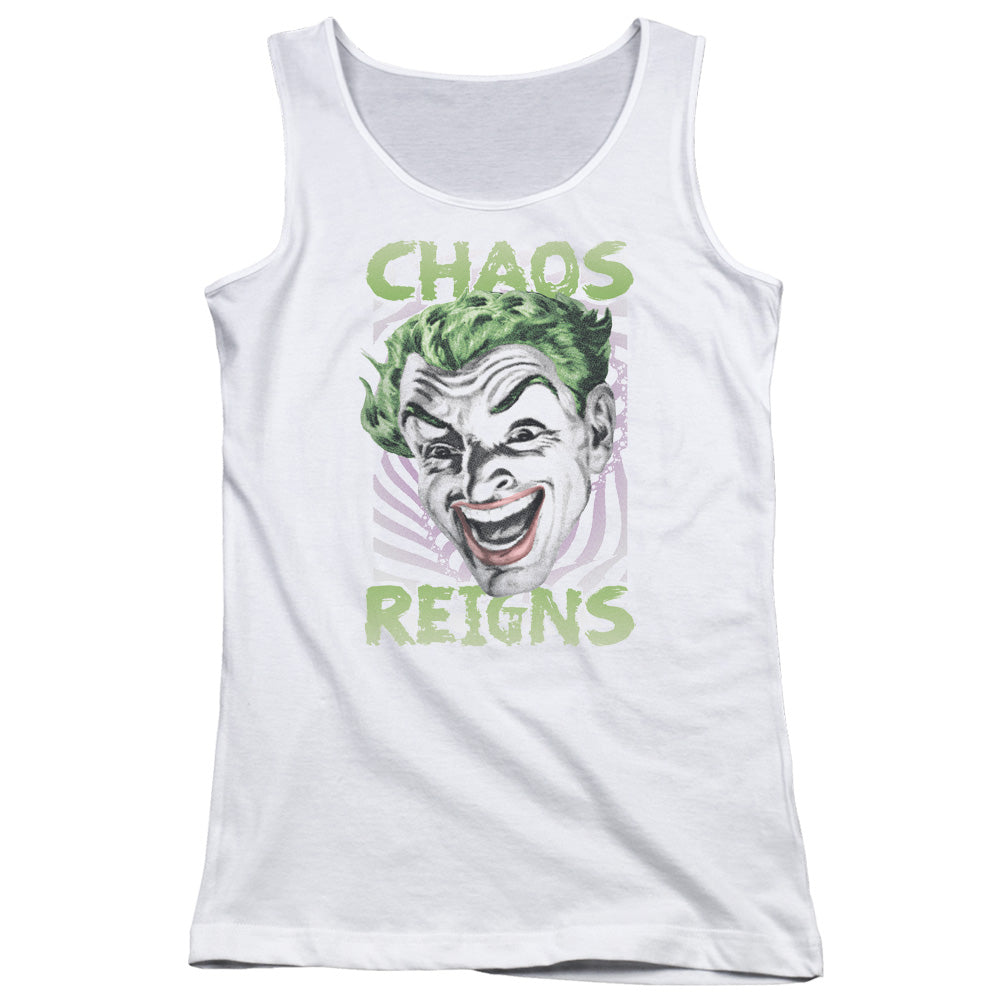 Batman Classic Tv Chaos Reigns Womens Tank Top Shirt White