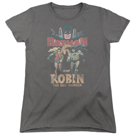 Batman Classic Tv Classic Duo Womens T Shirt Charcoal