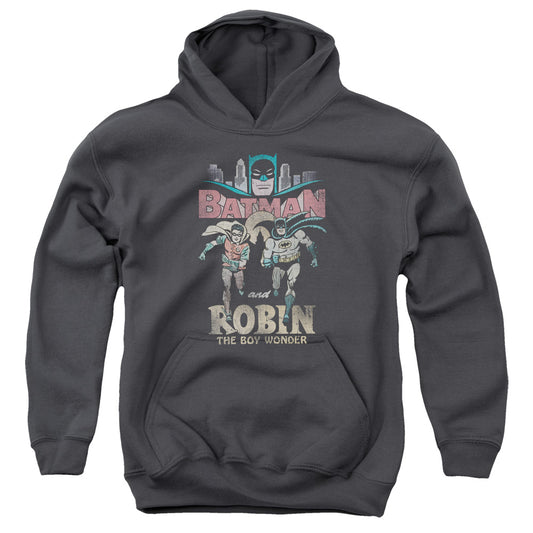 Batman Classic Tv Classic Duo Kids Youth Hoodie Charcoal
