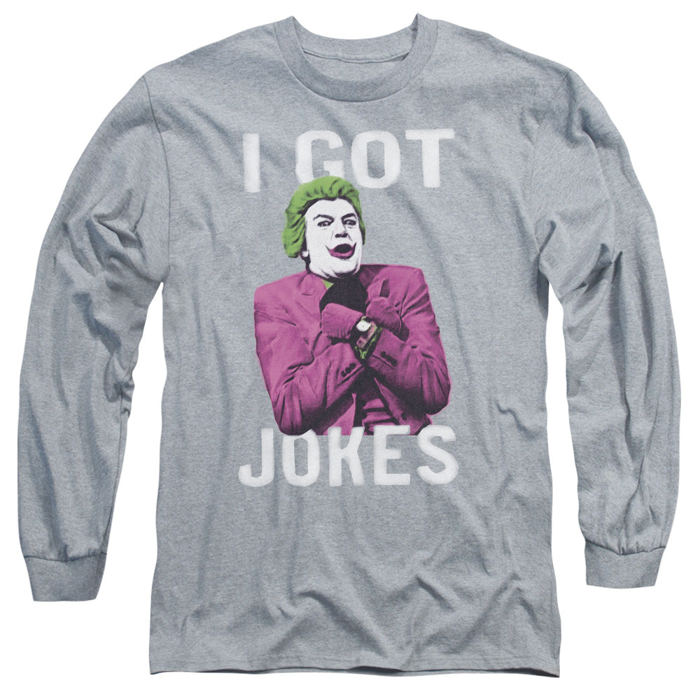 Batman Classic Tv Got Jokes Mens Long Sleeve Shirt Athletic Heather