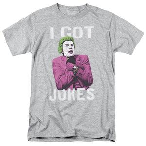 Batman Classic TV Got Jokes Mens T Shirt Athletic Heather