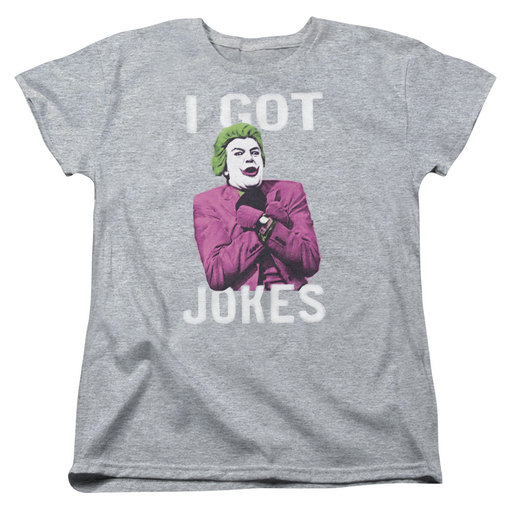 Batman Classic Tv Got Jokes Womens T Shirt Athletic Heather