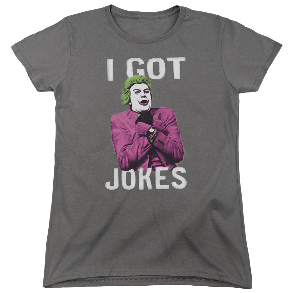 Batman Classic Tv Got Jokes Womens T Shirt Charcoal