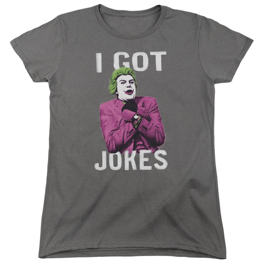 Batman Classic Tv Got Jokes Womens T Shirt Charcoal