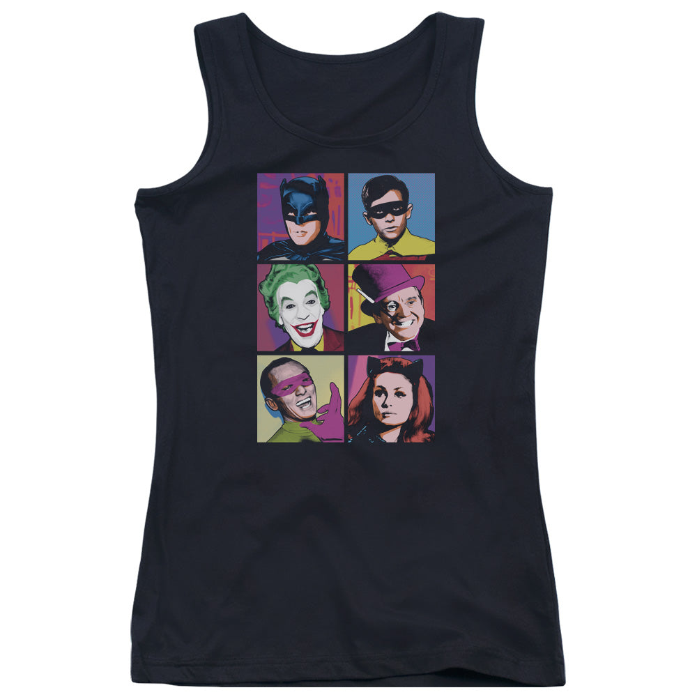 Batman Classic Tv Pop Cast Womens Tank Top Shirt Black