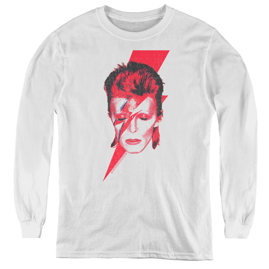 David Bowie Aladdin Sane Long Sleeve Kids Youth T Shirt White