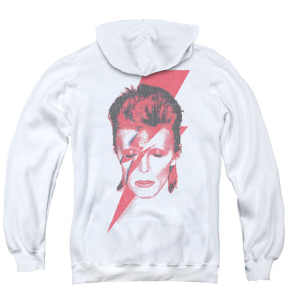 David Bowie Aladdin Sane Back Print Zipper Mens Hoodie White