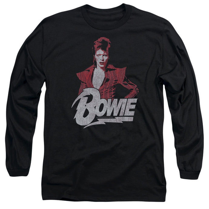 David Bowie Diamond David Mens Long Sleeve Shirt Black