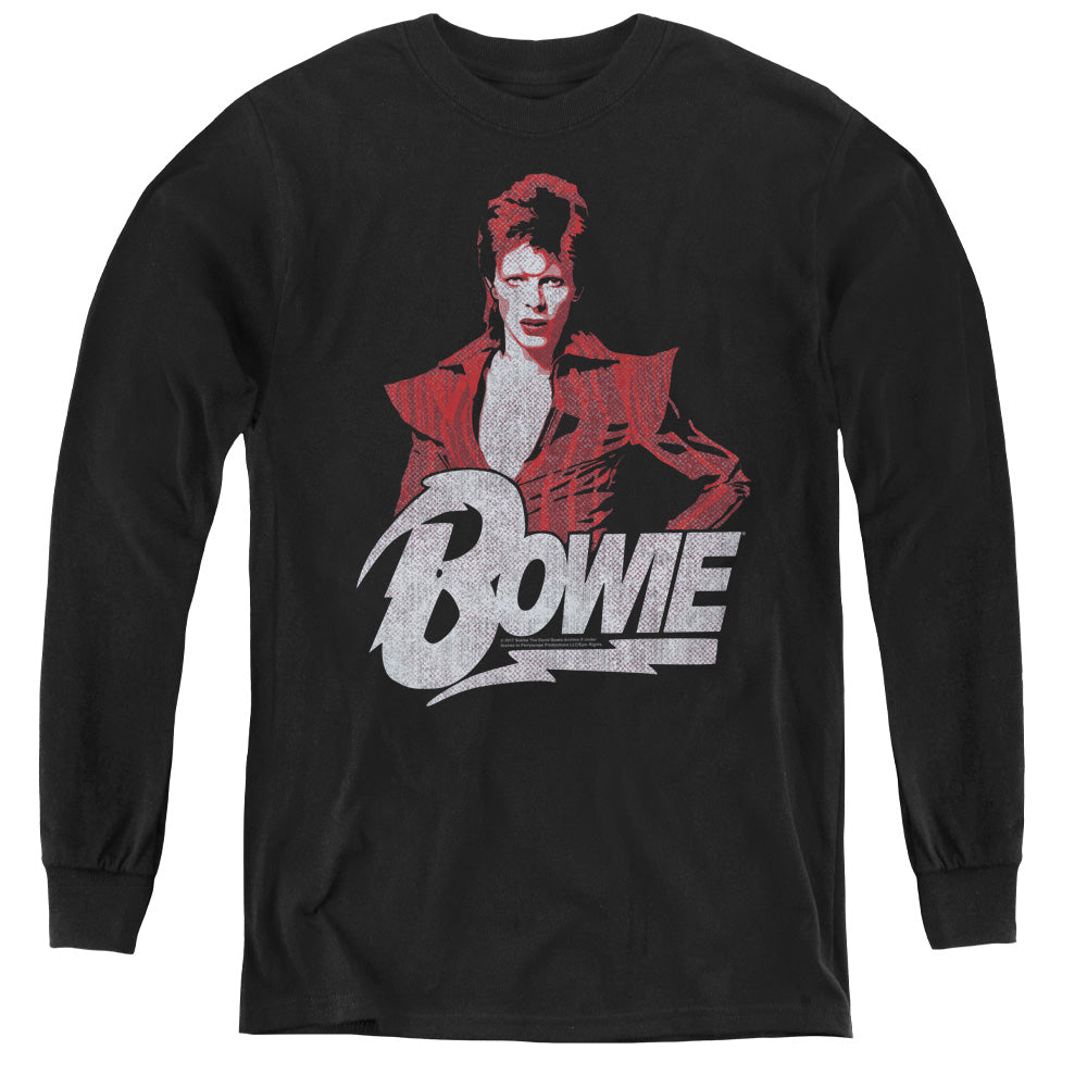 David Bowie Diamond David Long Sleeve Kids Youth T Shirt Black