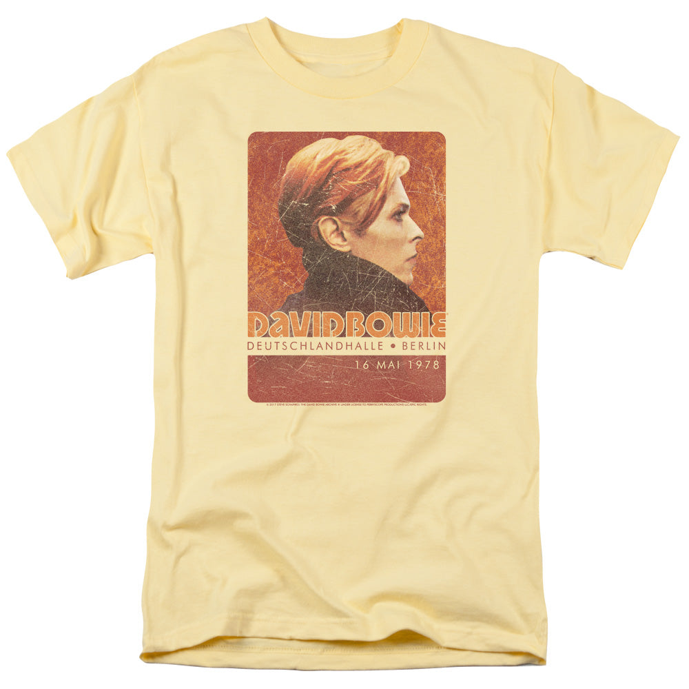 David Bowie Stage Tour Berlin 78 Mens T Shirt Yellow