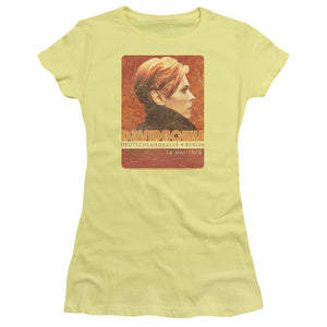 David Bowie Stage Tour Berlin 78 Junior Sheer Cap Sleeve Womens T Shirt Yellow