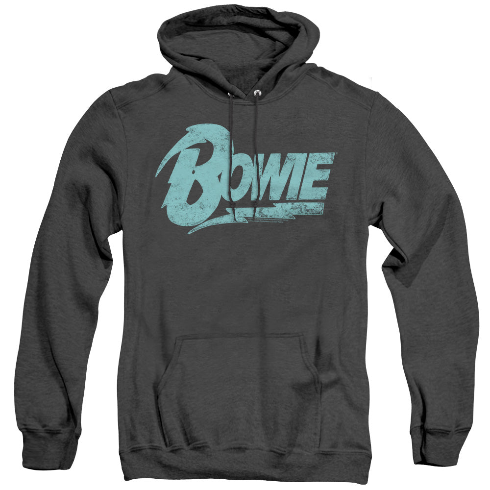 David Bowie Logo Heather Mens Hoodie Black