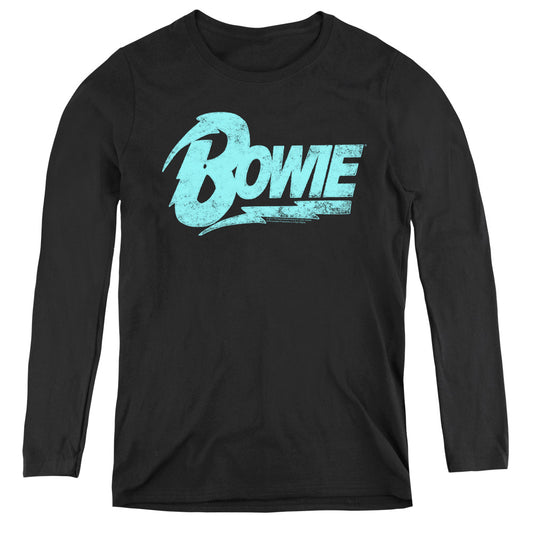 David Bowie Logo Womens Long Sleeve Shirt Black