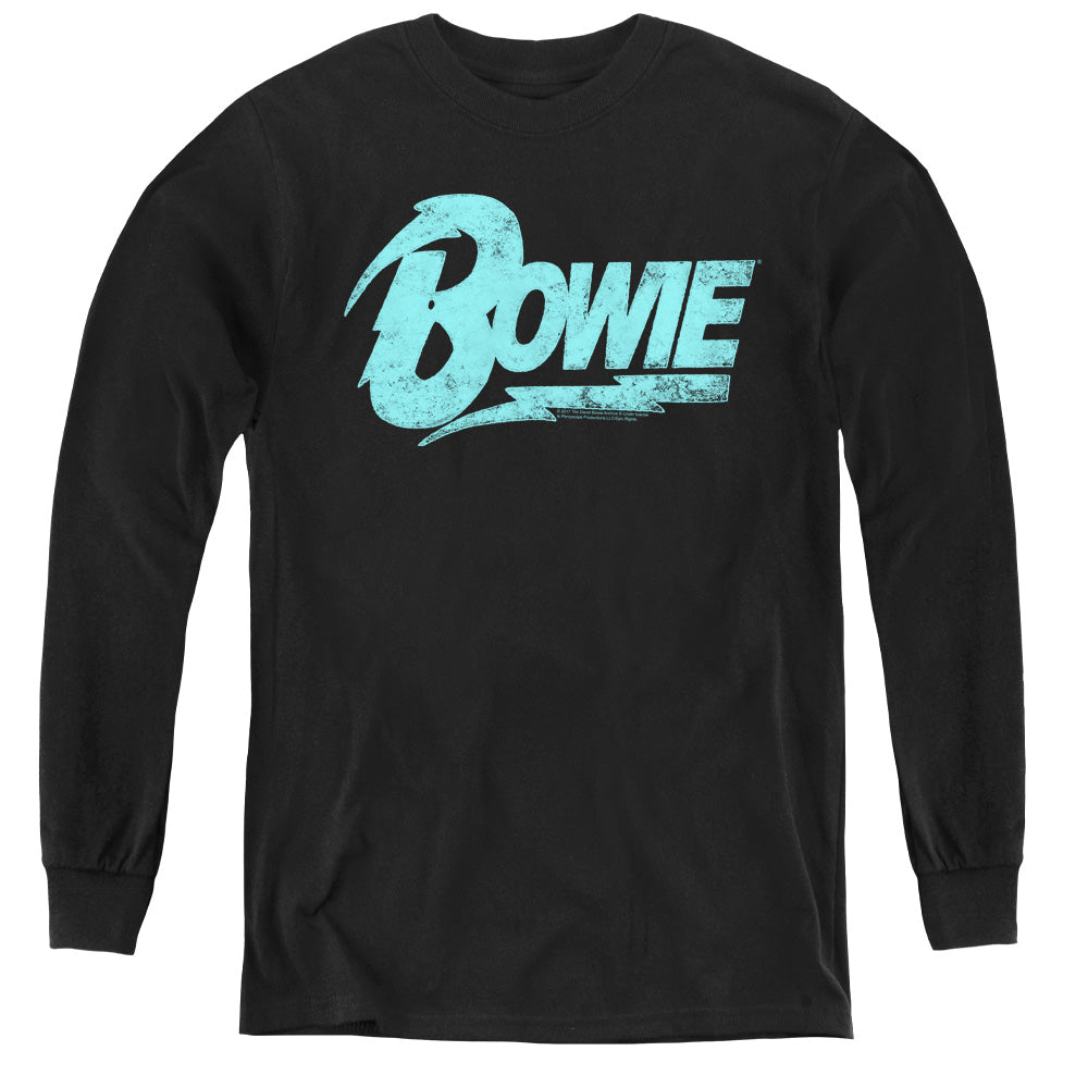 David Bowie Logo Long Sleeve Kids Youth T Shirt Black