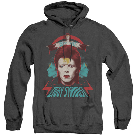 David Bowie Ziggy Heads Heather Mens Hoodie Black