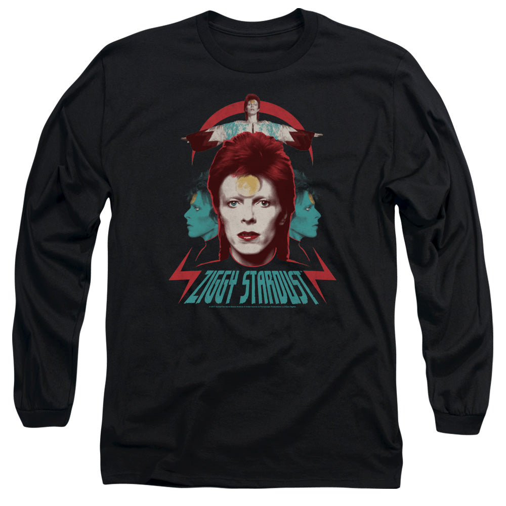 David Bowie Ziggy Heads Mens Long Sleeve Shirt Black