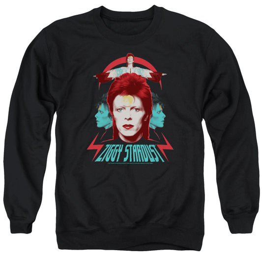 David Bowie Ziggy Heads Mens Crewneck Sweatshirt Black