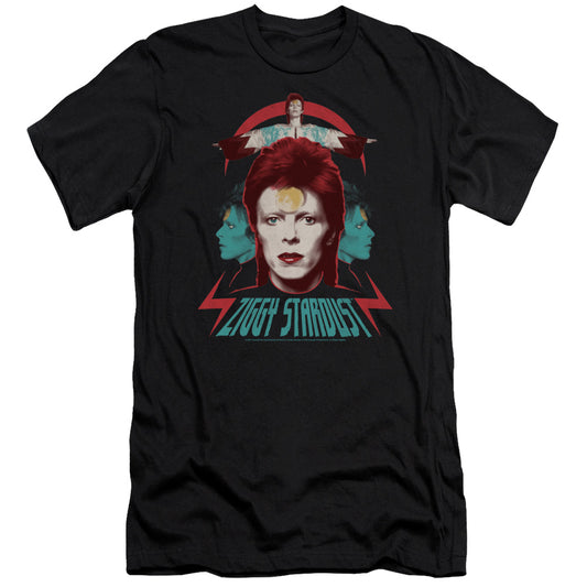 David Bowie Ziggy Heads Premium Bella Canvas Slim Fit Mens T Shirt Black