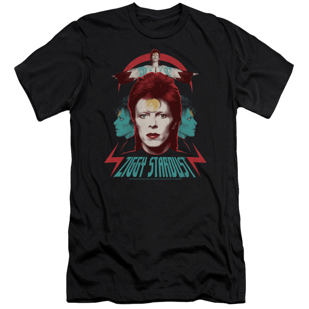 David Bowie Ziggy Heads Slim Fit Mens T Shirt Black