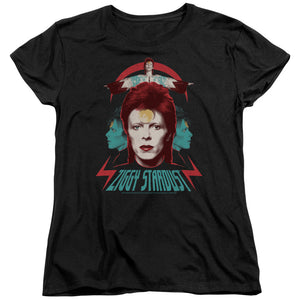 David Bowie Ziggy Heads Womens T Shirt Black