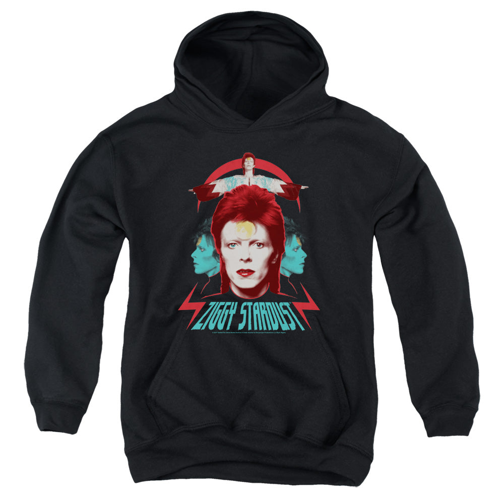 David Bowie Ziggy Heads Kids Youth Hoodie Black