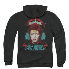 Load image into Gallery viewer, David Bowie Ziggy Heads Back Print Zipper Mens Hoodie Black