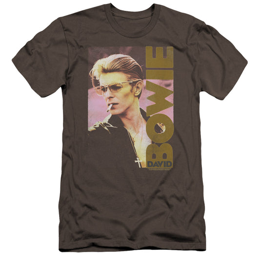 David Bowie Smokin Premium Bella Canvas Slim Fit Mens T Shirt Charcoal