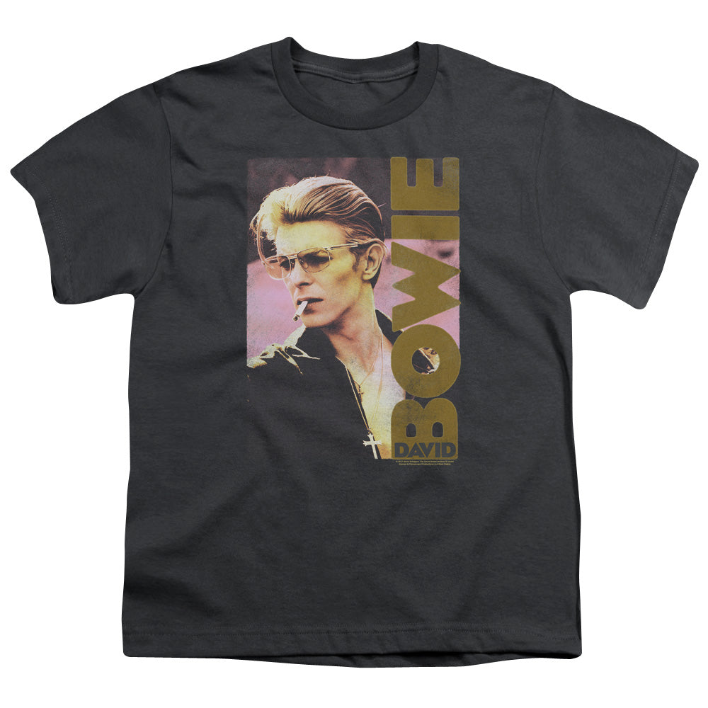 David Bowie Smokin Kids Youth T Shirt Charcoal