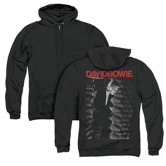 David Bowie Station To Station Back Print Zipper Mens Hoodie Black