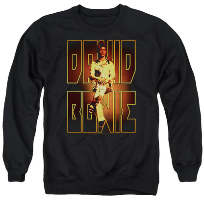 David Bowie Perched Mens Crewneck Sweatshirt Black