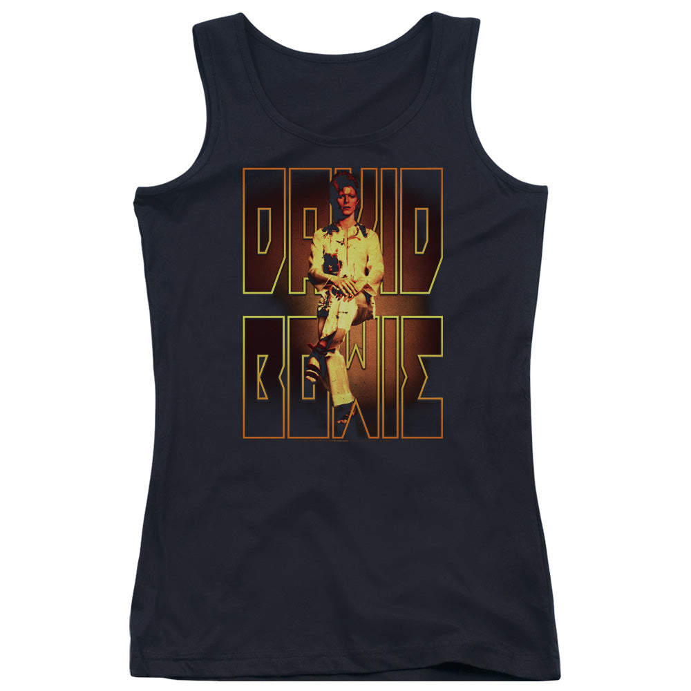 David Bowie Perched Womens Tank Top Shirt Black