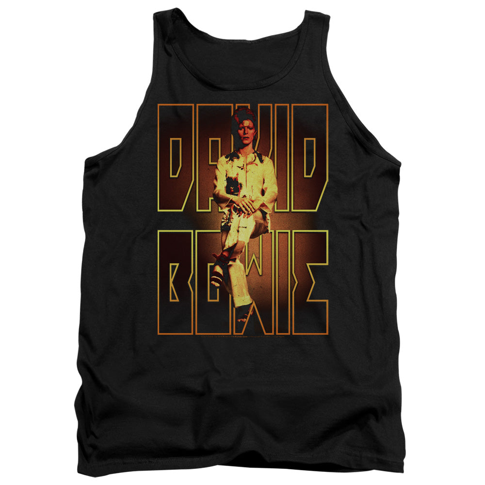 David Bowie Perched Mens Tank Top Shirt Black