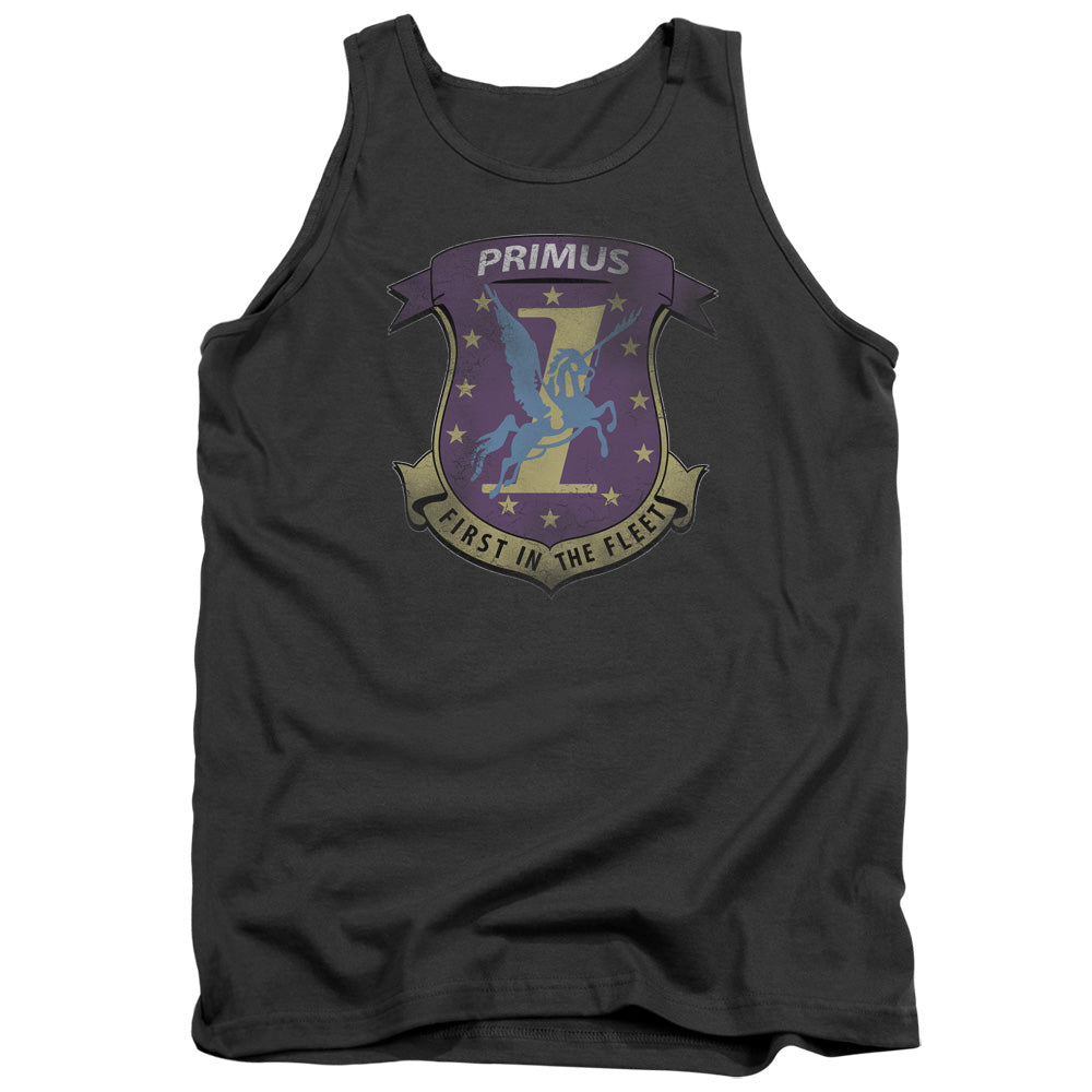 Battlestar Galactica Primas Badge Mens Tank Top Shirt Charcoal