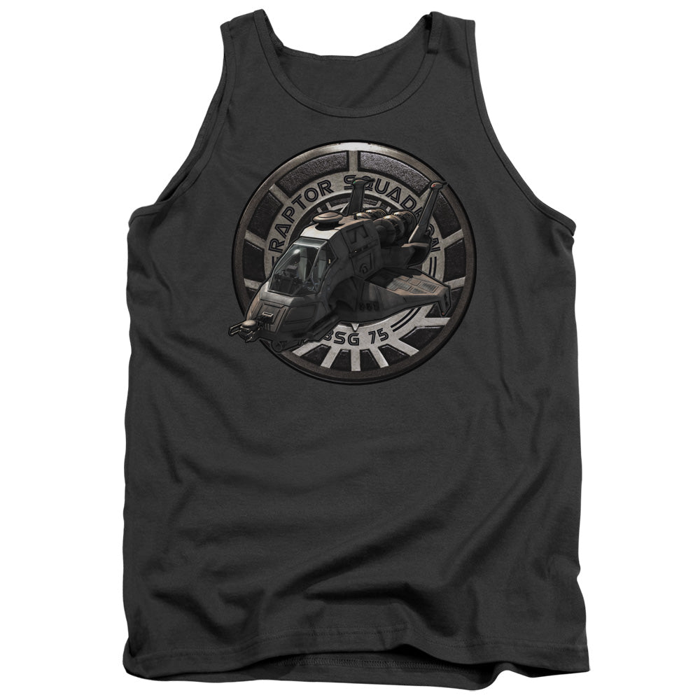 Battlestar Galactica Raptor Squadron Mens Tank Top Shirt Charcoal