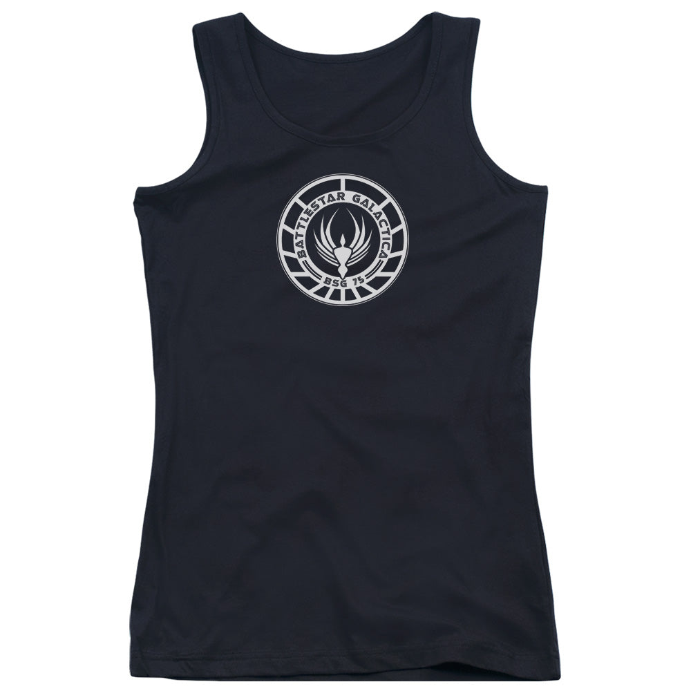 Battlestar Galactica Badge Womens Tank Top Shirt Black