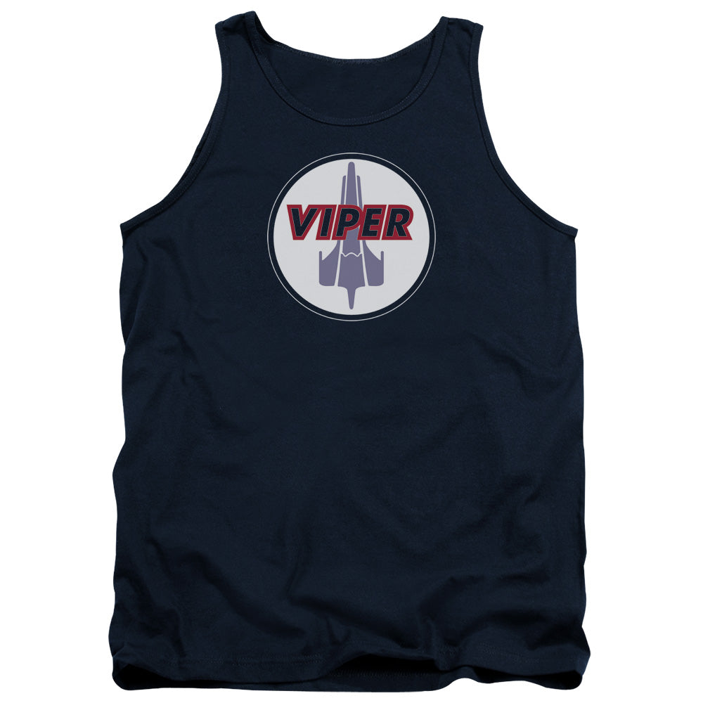 Battlestar Galactica Viper Badge Mens Tank Top Shirt Navy Blue