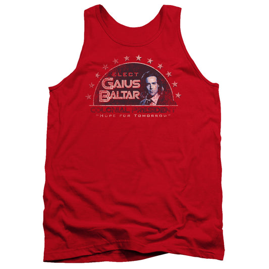 Battlestar Galactica Elect Gaius Mens Tank Top Shirt Red