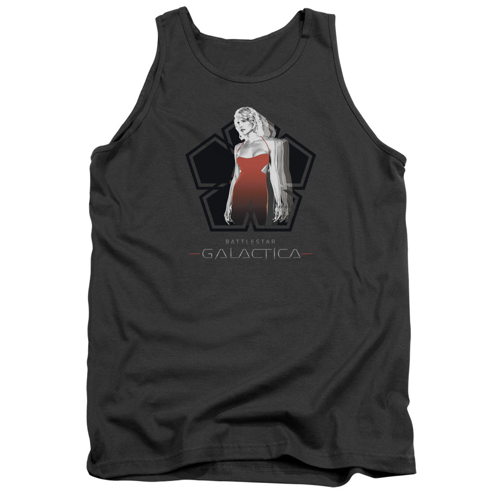 Battlestar Galactica Cylon Tech Mens Tank Top Shirt Charcoal