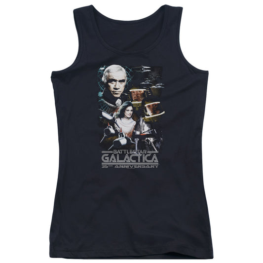 Battlestar Galactica 35th Anniversary Collage Womens Tank Top Shirt Black