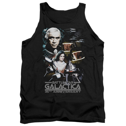 Battlestar Galactica 35th Anniversary Collage Mens Tank Top Shirt Black