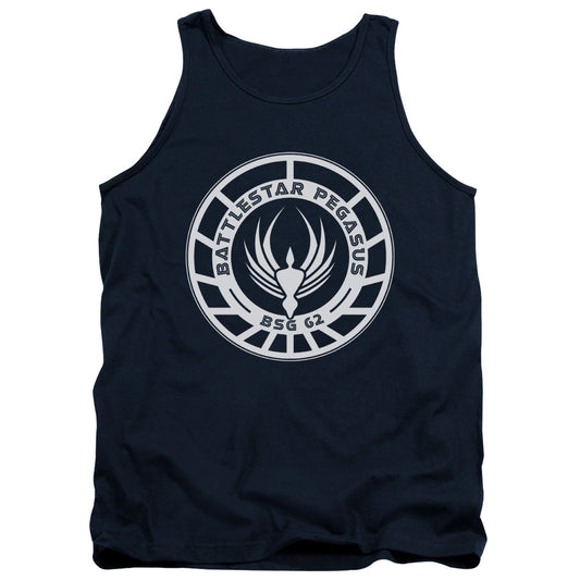 Battlestar Galactica Pegasus Badge Mens Tank Top Shirt Navy Blue