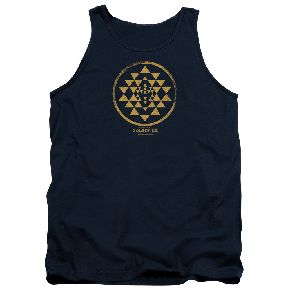 Battlestar Galactica Gold Squadron Patch Mens Tank Top Shirt Navy Blue